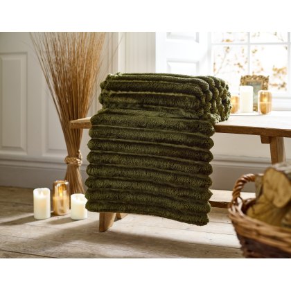 Deyongs Alnwich Ribbed Throw Fern