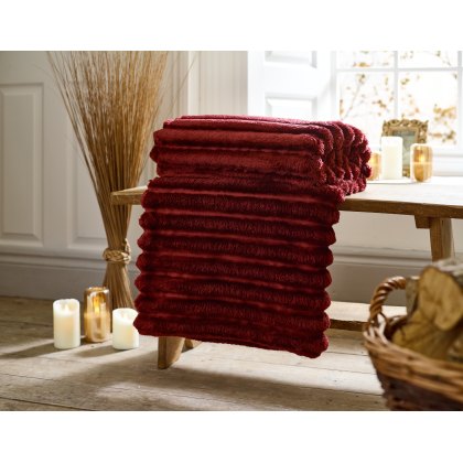 Deyongs Alnwich Ribbed Throw Merlot