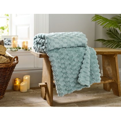 Deyongs Featherstone Fleece Throw Navy