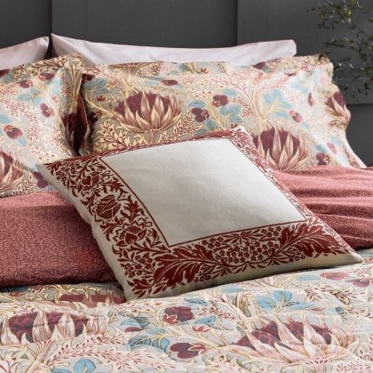Morris & Co Artichoke Grey & Wine Cushion