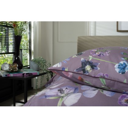 The Lyndon Company Botanical Flowers Lilac Duvet Cover Set