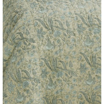 Waltons Jaipur Hand Block Print Bedspread Olive
