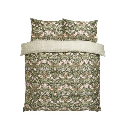 William Morris At Home Strawberry Thief Nettle Duvet Cover Set