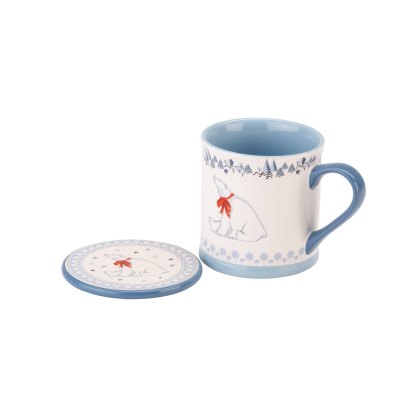Cath Kidston Mug & Coaster Set Polar Bear