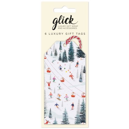Glick Christmas On The Piste Gift Tag 6Pk Glick Christmas On The Piste Gift Tag 6Pk
