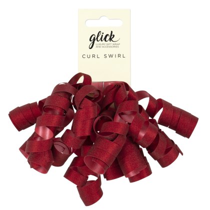 Glick Red Glitter Curl Swirls Bow