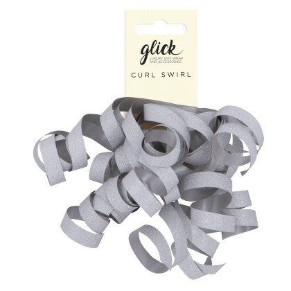 Glick Silver Glitter Curl Swirls Bow
