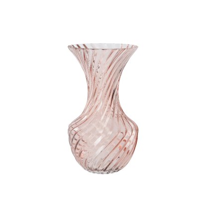 Kaemingk Spiral Pink Glass Vase