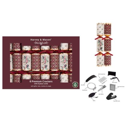 Harvey & Mason Premium Burgundy Joy Box Of 8 Crackers Harvey & Mason Premium Burgundy Joy Box Of 8 Crackers