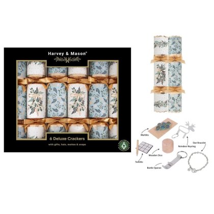 Harvey & Mason Deluxe Mistletoe Box Of 6 Crackers Harvey & Mason Deluxe Mistletoe Box Of 6 Crackers