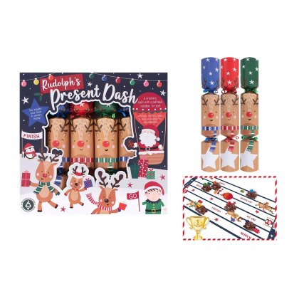 Family Rudolph's Present Dash Box Of 6 Crackers Family Rudolph's Present Dash Box Of 6 Crackers