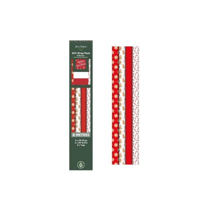Green Christmas Wrap Pack Gingerbread Raffia And 8 Tags Green Christmas Wrap Pack Gingerbread Raffia And 8 Tags