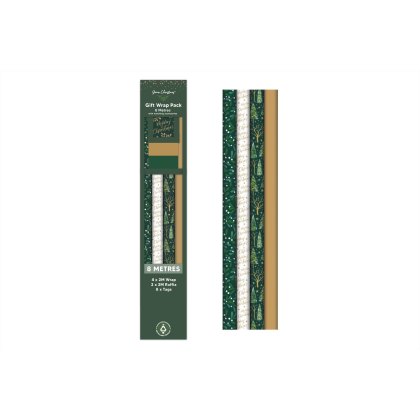 Green Christmas Wrap Pack Mistletoe Raffia And 8 Tags Green Christmas Wrap Pack Mistletoe Raffia And 8 Tags