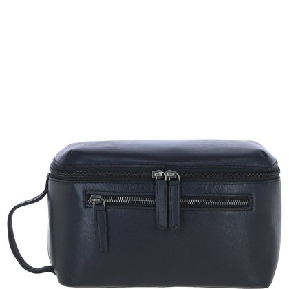 Ashwood Leather Black Classic Washbag Ashwood Leather Black Classic Washbag