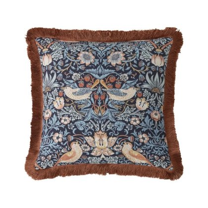 William Morris At Home Strawberry Thief Blue Cushions