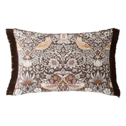 William Morris At Home Strawberry Thief Chocolate Cushions William Morris At Home Strawberry Thief Chocolate Cushions