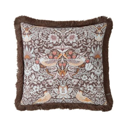 William Morris At Home Strawberry Thief Chocolate Cushions