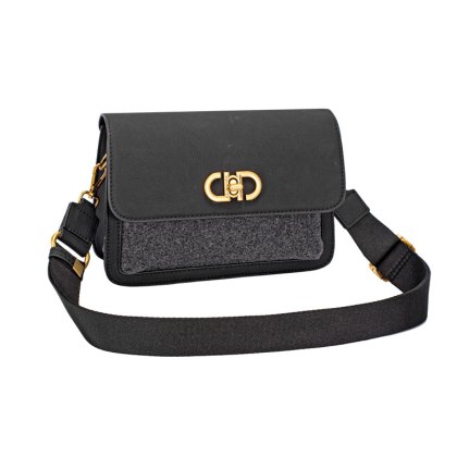 David Jones Flap Over Messenger Bag Black