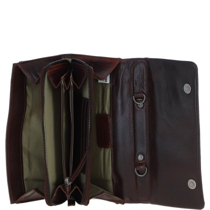 Ashwood Leather Clutch Shoulder Bag Brandy