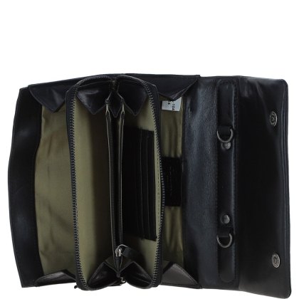 Ashwood Leather Clutch Shoulder Bag Black