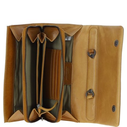 Ashwood Leather Clutch Shoulder Bag Mustard