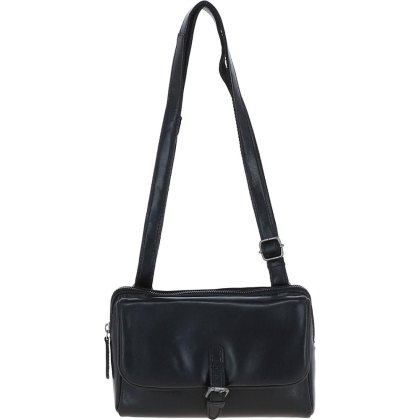 Ashwood Leather X-Body Shoulder Bag Black