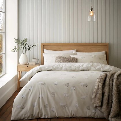 Catherine Lansfield Brushed Sheep Duvet Cover Set Catherine Lansfield Brushed Sheep Duvet Cover Set