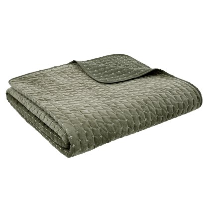 Bianca Attica Green Velvet Bedspread Bianca Attica Green Velvet Bedspread