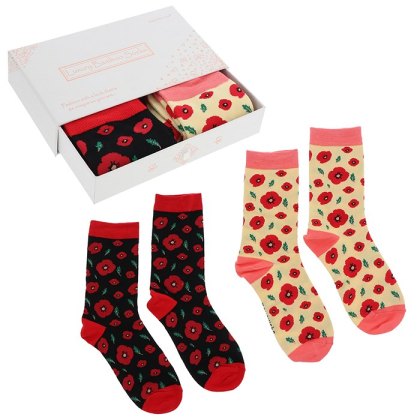 Shudehill Bamboo Socks Gift Box Ditsy Poppy Shudehill Bamboo Socks Gift Box Ditsy Poppy