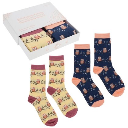 Shudehill Bamboo Socks Gift Box Ditsy Owl Shudehill Bamboo Socks Gift Box Ditsy Owl
