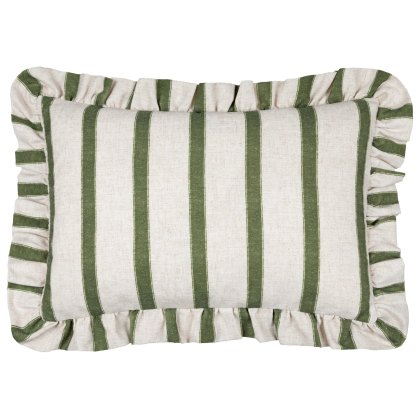 Paoletti Connie Moss Striped Ruffle Cushion