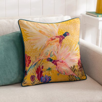 Paoletti Country Wilds Gold Pheasant Printed Cushion