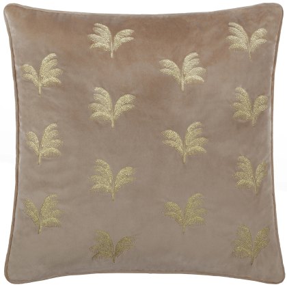 Paoletti Guilded Palms Mink Embroidered Cushion