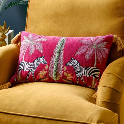 Paoletti Kalahari Multicoloured Embroidered Velvet Cushion Paoletti Kalahari Multicoloured Embroidered Velvet Cushion