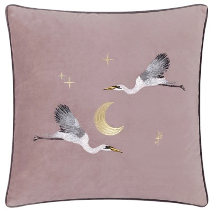 Paoletti Moonlit Flight Dusty Pink Embroidered Velvet Cushion Paoletti Moonlit Flight Dusty Pink Embroidered Velvet Cushion