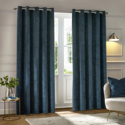 Paoletti Neptune Navy Velvet Room Darkening Curtains Paoletti Neptune Navy Velvet Room Darkening Curtains