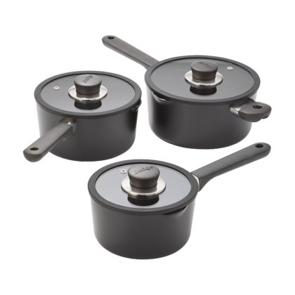 Judge Vista Ceramic 3 Piece Draining Saucepan Set Judge Vista Ceramic 3 Piece Draining Saucepan Set