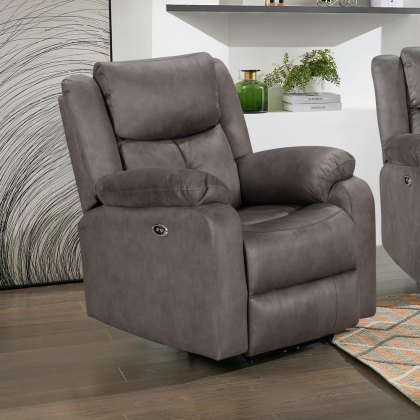 Washington Power Recliner Chair in Steel Fabric Washington Power Recliner Chair in Steel Fabric