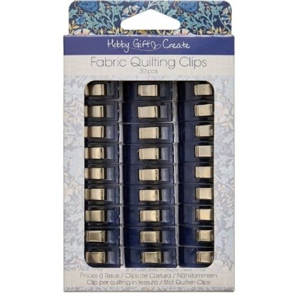 Hobby Gift Woodblock Floral Pack of 30 Fabric Quilting Clips Hobby Gift Woodblock Floral Pack of 30 Fabric Quilting Clips