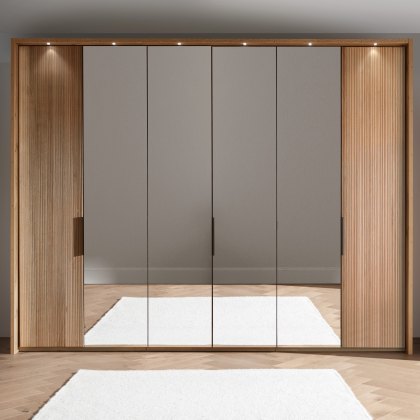 Wiemann Manhattan 6 Door Wardrobe with Mirrors and Frame with Lights