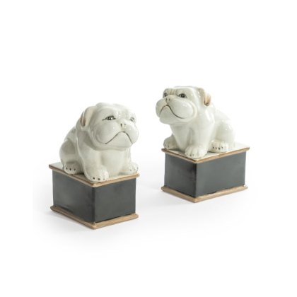 McGowan Rutherford Pair of Ceramic English Bulldog Figures McGowan Rutherford Pair of Ceramic English Bulldog Figures