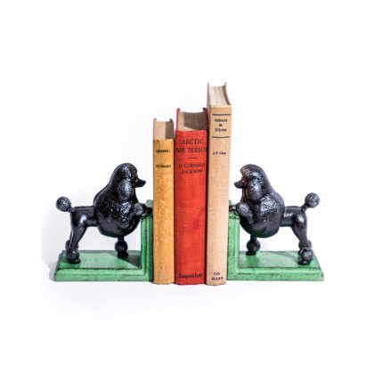 McGowan Rutherford Cast Iron Antiqued Pair of Black Poodle Bookends