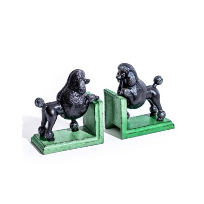 McGowan Rutherford Cast Iron Antiqued Pair of Black Poodle Bookends