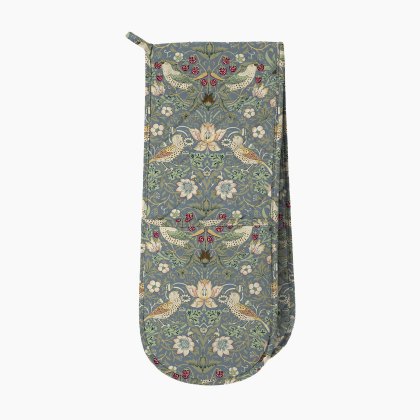 William Morris Double Oven Glove Strawberry Thief Blue William Morris Double Oven Glove Strawberry Thief Blue
