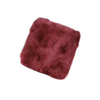 Ashwood Leather Cushion Fenland Long Wool Marsala