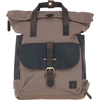 Ashwood Leather Fenland Canvas Leather Backpack Mud/Grey