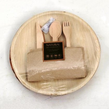 Quirky Barn Areca Leaf Party Pack Round Plates