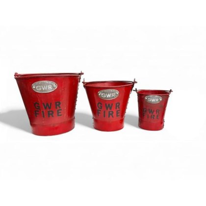 Quirky Barn GWR Red Hand Painted Buckets