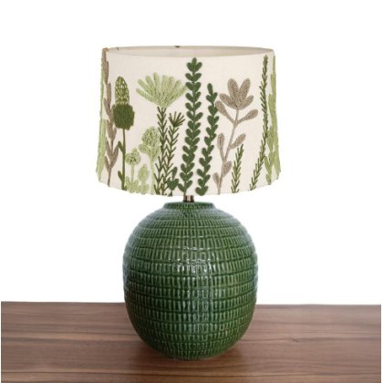Aquarelle Home Hedra Ceramic Moss Base with Harvest Shade Aquarelle Home Hedra Ceramic Moss Base with Harvest Shade