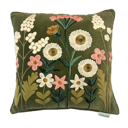 Aquarelle Home Winslow Moss Velvet Cushion